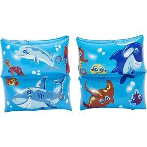 Play Day Inflatable Kids Swim Armbands With Sea Animal Design For Ages 3-6